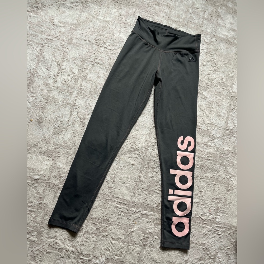 Adidas Leggings in Black with Pink Branding